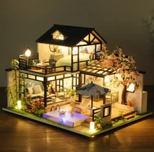 3D DIY Miniature Wooden Dollhouse Handcrafted Toys Building Doll Houses Gifts