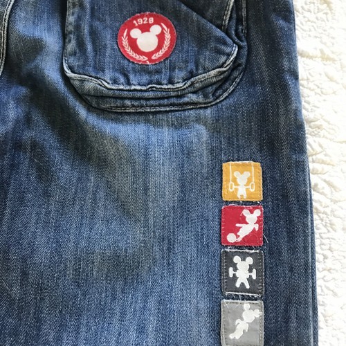 Mickey Mouse Jeans Med C&A Olympic 2008 Pockets Elastic Back Disney - Picture 8 of 11