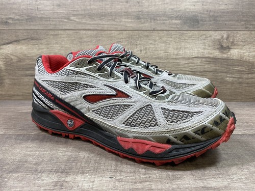 Brooks Cascadia 4 scarpe da trail running escursionismo atletico pivot grigio rosso uomo taglia 8,5 - Foto 7 di 14