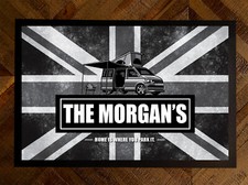 Tappetino Porta Personalizzato Camper Camper B&W Union Jack Flag 60x40 cm V107