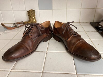 Bed|Stu Cobbler Series Distressed Brown Leather Classic Cap Toe Oxfords USA 10M Bed Stu Distressed Brown Leather Classic Cap Toe Oxfords USA  main image 2