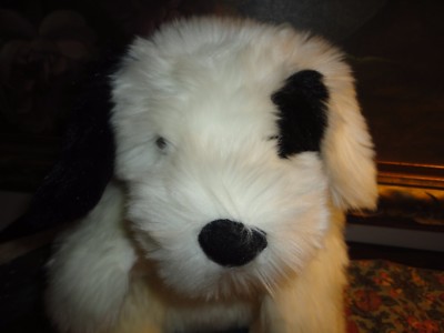 Gund Furry Shaggy Dog 41346 Black and White 17 inch Handmade 2001
