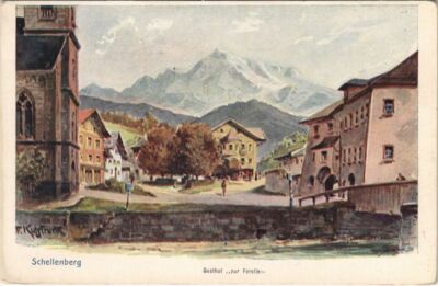 Old postcard postcard Schellenberg - village part - Gasthof zur Troutle GERMANY (1065895)