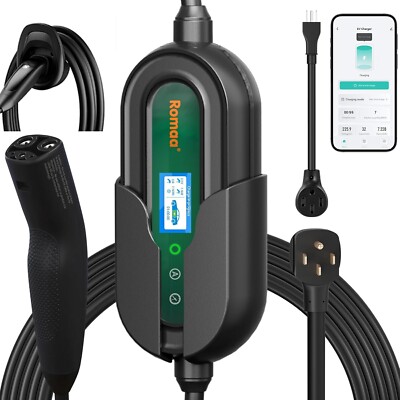 Romaa Level 2 for Tesla Mobile Charger, WiFi APP, 32Amp 240V EV Charger