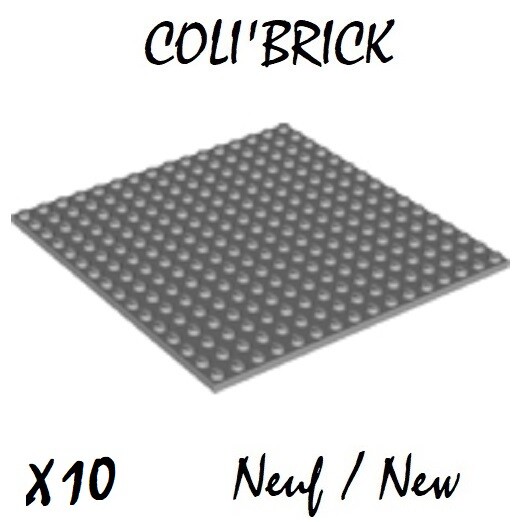 Plaques LEGO 16x16 gris foncé lot de 10 supports ultra stables