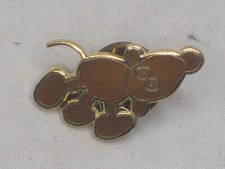 vintage metal enamel funny cartoon dog doggy k9 figure lapel hat pin pinback bx1