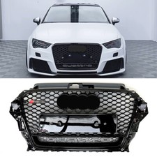 RS3 Quattro Style Honeycomb Front Bumper Grille Fit For Audi A3 S3 2014-2016