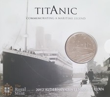 Titanic 2012 Alderney Centenary £5 Coin. Royal mint ORIGINAL PACKING.