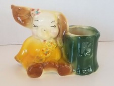 Vintage Elephant Planter Red Bull Pottery Zanesville, Ohio Collectible Decor
