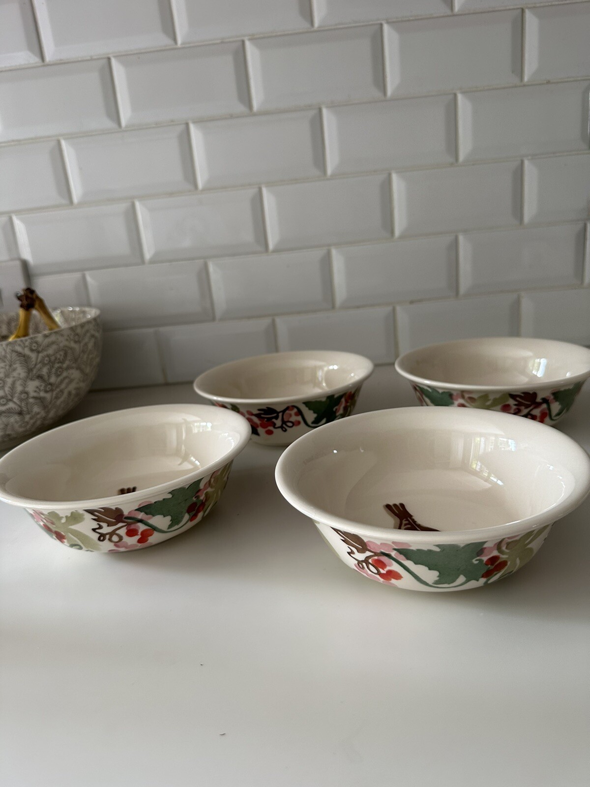 BNIB Set of 4 Emma Bridgewater White Bryony Cereal Bowls eBay