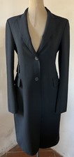Eu Femme.homme Long Black Coat Single Breasted Sz S/m Euc