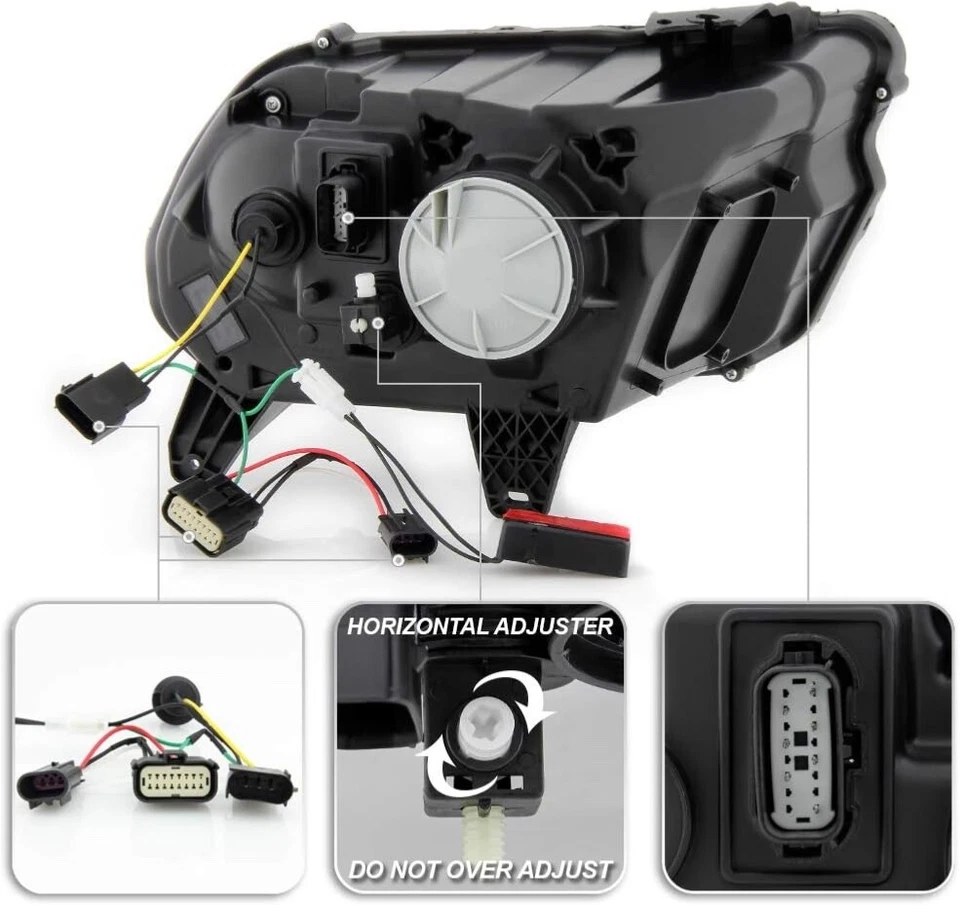 前黑色外壳 LED 管投影仪前灯适用于福特野马 2010 - 2014 — 第 2/4 张图片