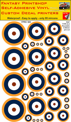RAF Rondelle gemischtes Paket Vinyl Aufkleber Abziehbilder Typ A:2 Rondell 5 mm -50 mm Transfer