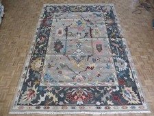 10 x 14 Hand Knotted Gray Colorful Oushak Oriental Rug G14293