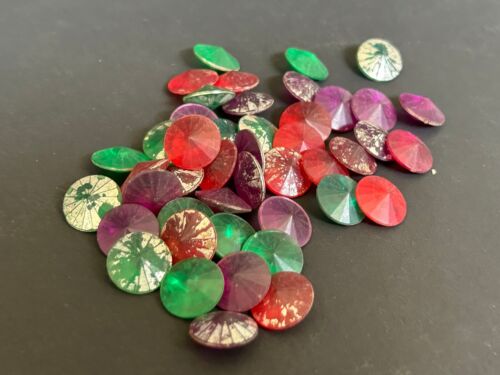RARE OLD VINTAGE UNIQUE DEMIMONDE SHAPE  GLASS ?? BEADS 45 PC - Picture 1 of 12