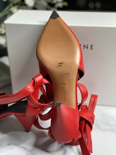 CELINE RED Runway Pump soft leather sz 39 Retail $960 - Picture 10 of 11