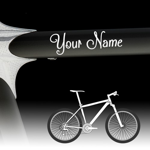 2 x Personalised Name Bike Frame Stickers For Cycle Bicycle - Shack Style - Picture 5 of 18