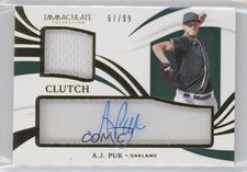 2021 Panini Immaculate Clearly Clutch Materials 67/99 AJ Puk #CCM-AJP Auto h3a
