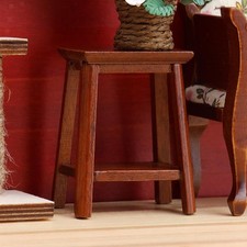 Mini sgabello in legno per casa delle bambole 1/12, modello di sedia