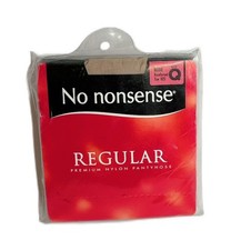 No Nonsense Pantyhose Nude Size Q Reinforced Toe Sheer Control NEW Vintage