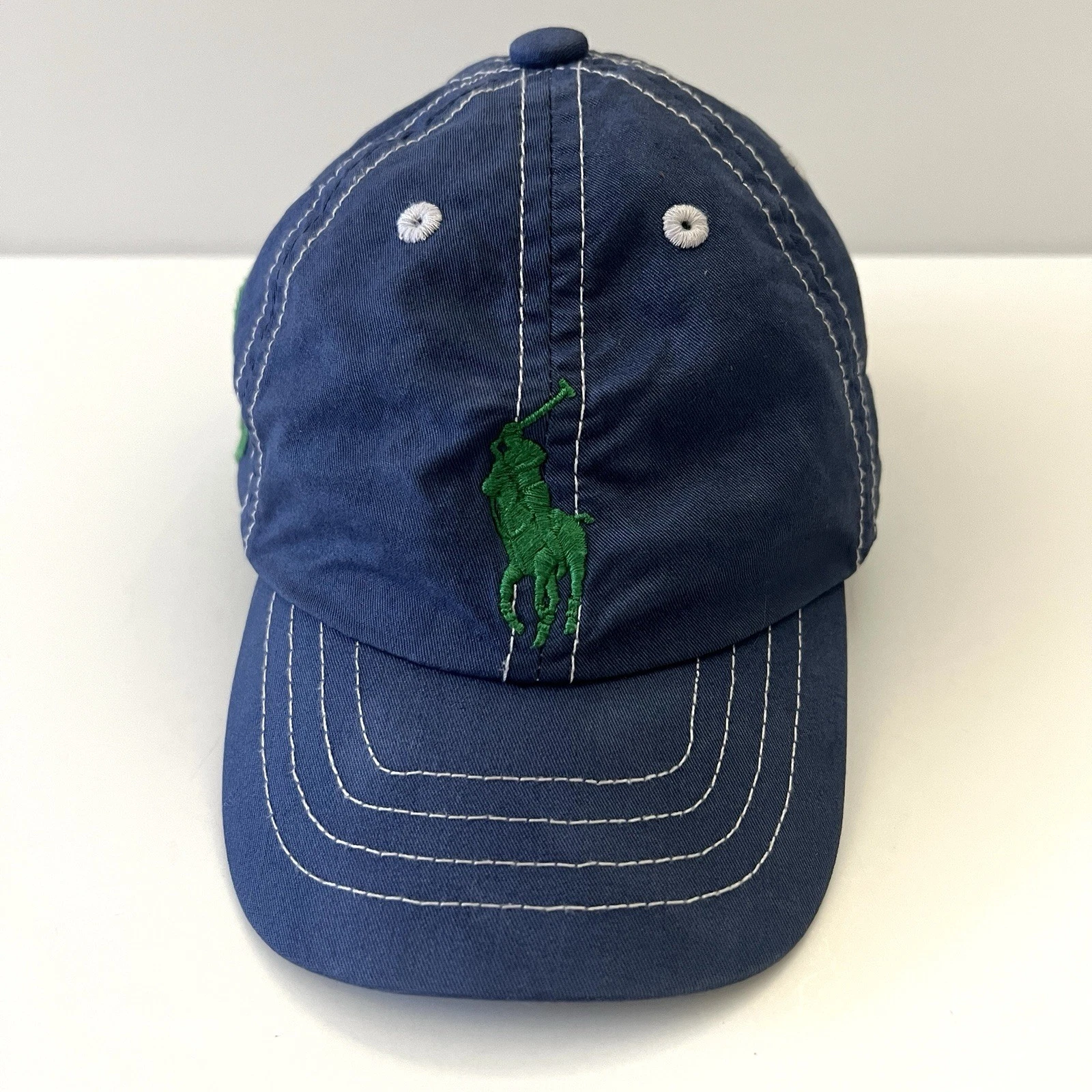 Polo Ralph Lauren Blue Green Pony 3 MCMLXVII Layette Newborn Elastic Hat Cap
