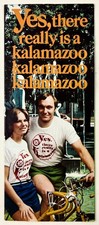 1970s Kalamazoo Michigan Retro Art Map Amtrak Vintage Tourist Travel Brochure MI