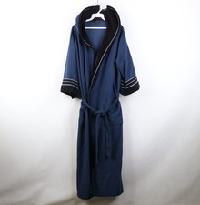 Vintage 70s Streetwear Mens OSFA Fleece Velour Belted Bath Robe Loungewear USA