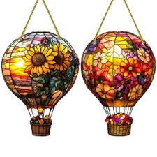 Hot Air Balloon Solar Hanging Garden Lantern Light Deck Decor