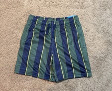 DSG Boys Throwback Stripes Green Blue Medium Mesh 6" Shorts NWT
