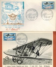1968-Fdc carte maximum+enveloppe 1° jour-Liaison postale-Aviation-Timbre-Yv.1565