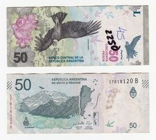 ARGENTINA 50 Pesos 2018 s/n 17818120B Circulated (see scan)