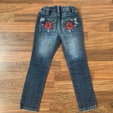 Guess Jeans Youth Girl s 6 Embroidered Rose Back Pockets Stretch Waist RN 102088