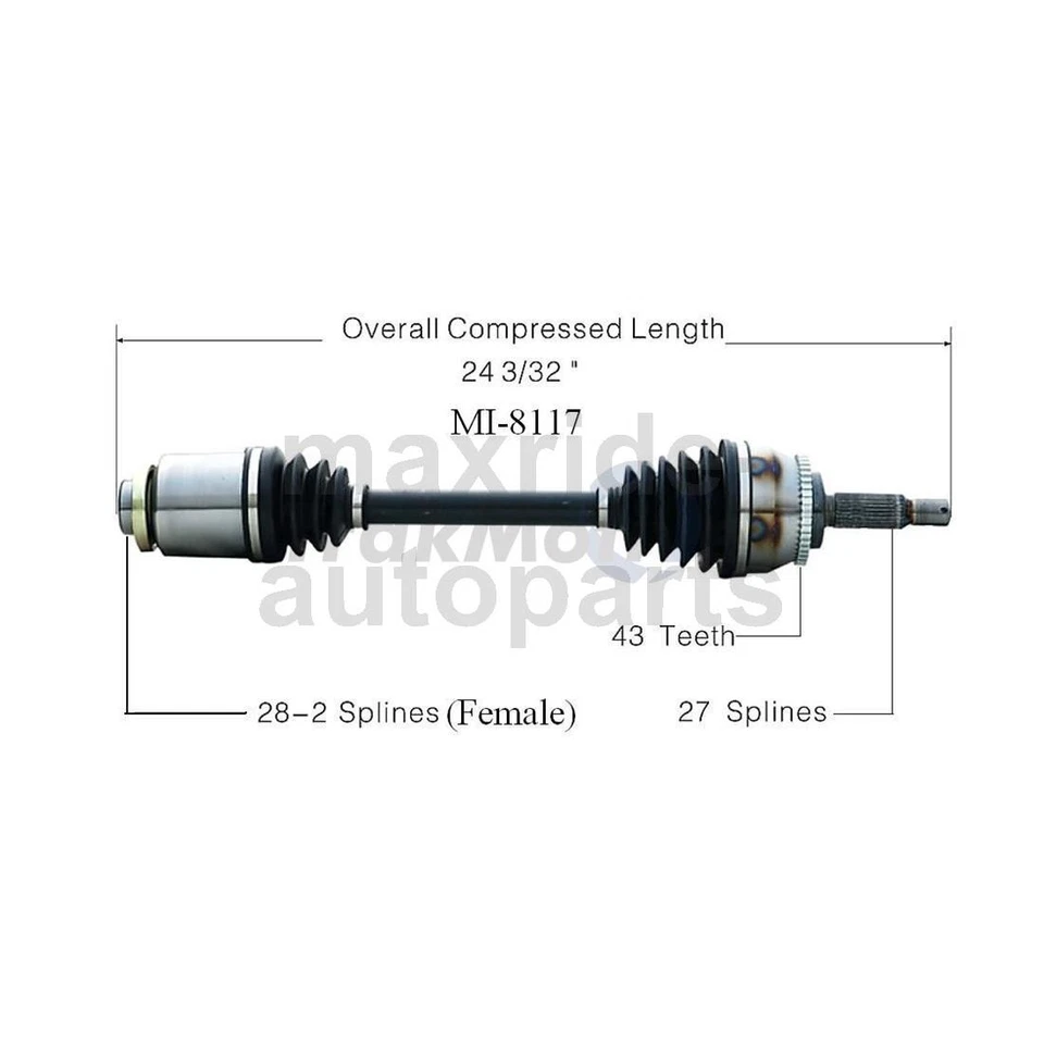 Front Passenger Driver Side CV Axle Joint Fits 2000 2001 Mitsubishi Diamante - Image 3 of 3