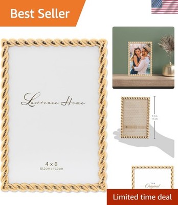 Stunning Gold Metal Rope 4x6 Frame with Easel Back - Ideal Gift for Any Occasion