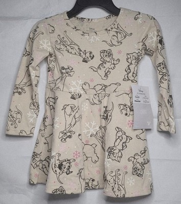 NWT 18M Girls Disney Pets Pluto Tramp Lady Dalmatian Long Sleeve Dress