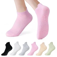 6 Pairs Breathable Women's Yoga Socks with Grippers Anti-Slip Sports