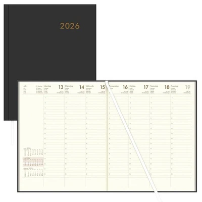 ZETTLER KALENDER Buchkalender Wochenbuch 2026 anthrazit, 1 St.