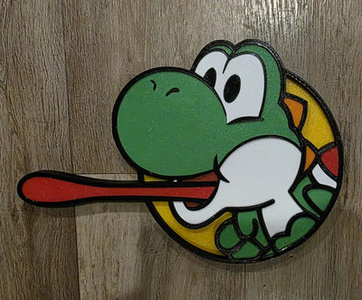 Yoshi Super Mario Wall Art Decoration   3D Layered Design  