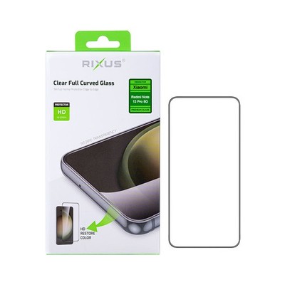 Rixus Clear HD Full Curved Edge Tempered Glass For Xiaomi Redmi Note 13 Pro 5G