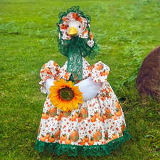 23" Spring Summer Porch Goose Outfits,Sunflower Cement Goose Dress, Medieval Cou