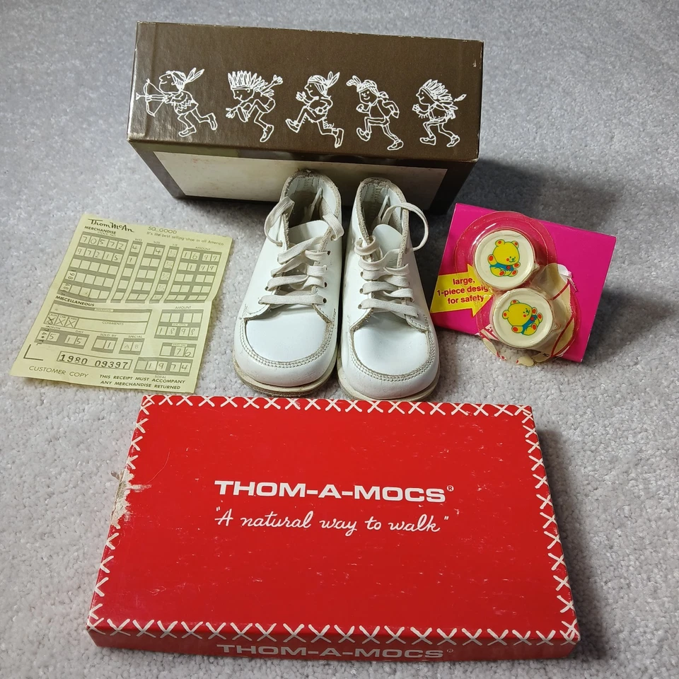 Zapato para caminar bebé Thom A Mocs 1983 de colección talla 1 caja original y calzado guardián de encaje Foto 2 de 4