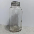 Vintage 1/2 Gallon Atlas Mason,  Clear, Zinc "Ball" Lid with Milk Glass Insert