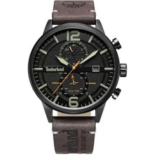 Orologio Uomo Timberland TDWGF2182302 Cinturino Pelle Marrone Quadrante Nero