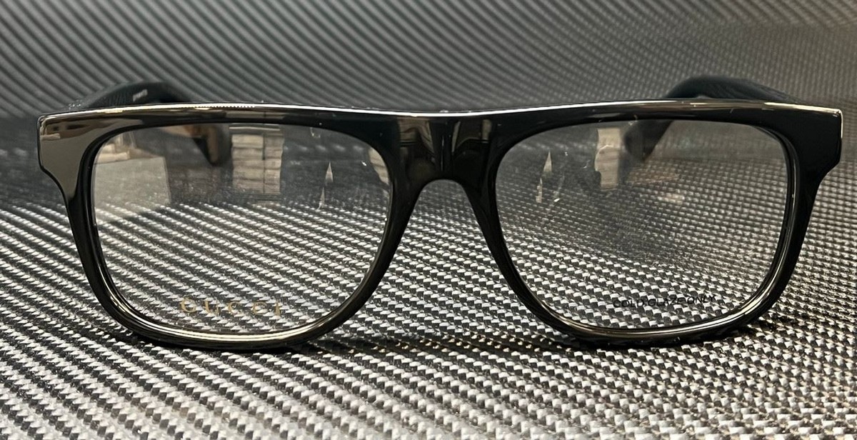 ? Original GUCCI GG1117O FLAT TOP FRAMES IN BLACK GUCCI 1117 Black Web Stripe Plaque Eyeglasses 56mm GG1117  main image 2