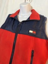 Tommy Hilfiger Youth Med Fleece Vest Color Block Sleeveless Zip Front Pockets