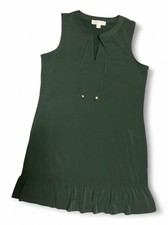Michael Kors Sleeveless Acrylic Pencil Shift Dress Army Green Size L
