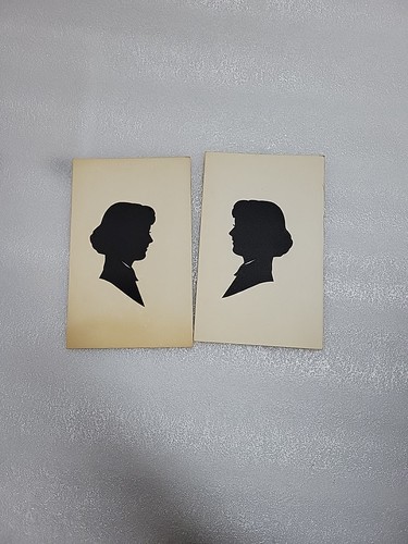 VINTAGE 1940'S 1950'S PAPER SILHOUETTE PAIR WOMAN