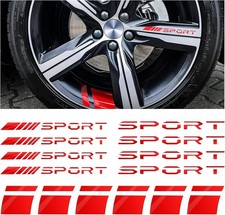 Car Decal Stickers, 14 PCS Reflective Sport Logo, Auto Wheel Rim Decor, Polye...