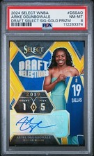 2024 WNBA Select Arike Ogunbowale Draft Selections Signatures Gold Prizm/10 Auto