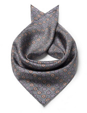 100 Silk 20" small square Scarf men Women neckerchief Wrap plaid gray SC20-AV